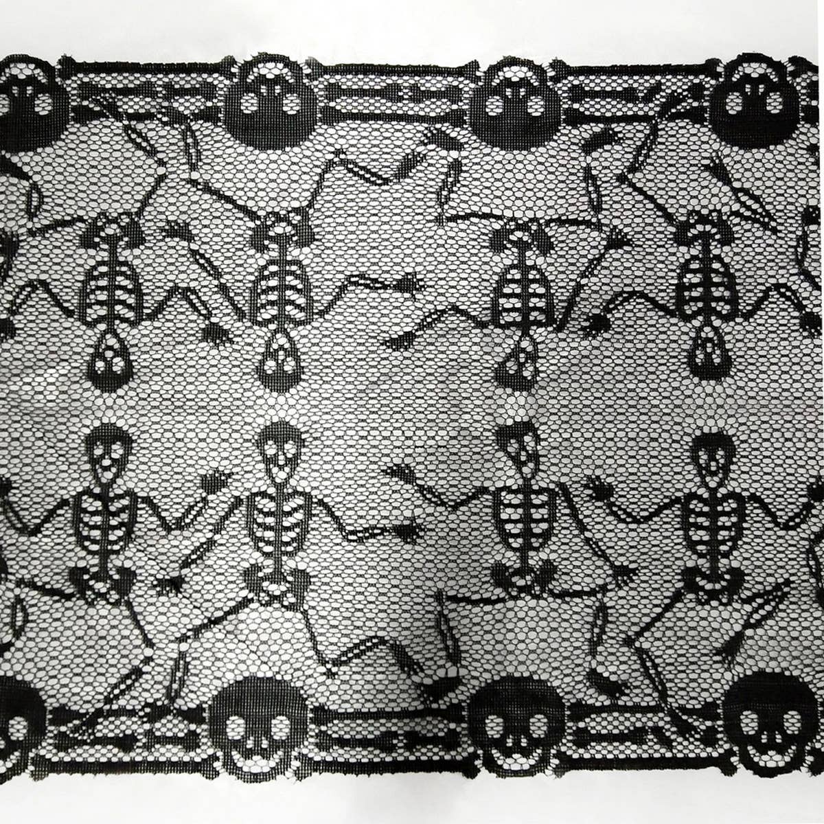 HALLOWEEN TABLE RUNNER LACE SKULL TABLE RUNNER
