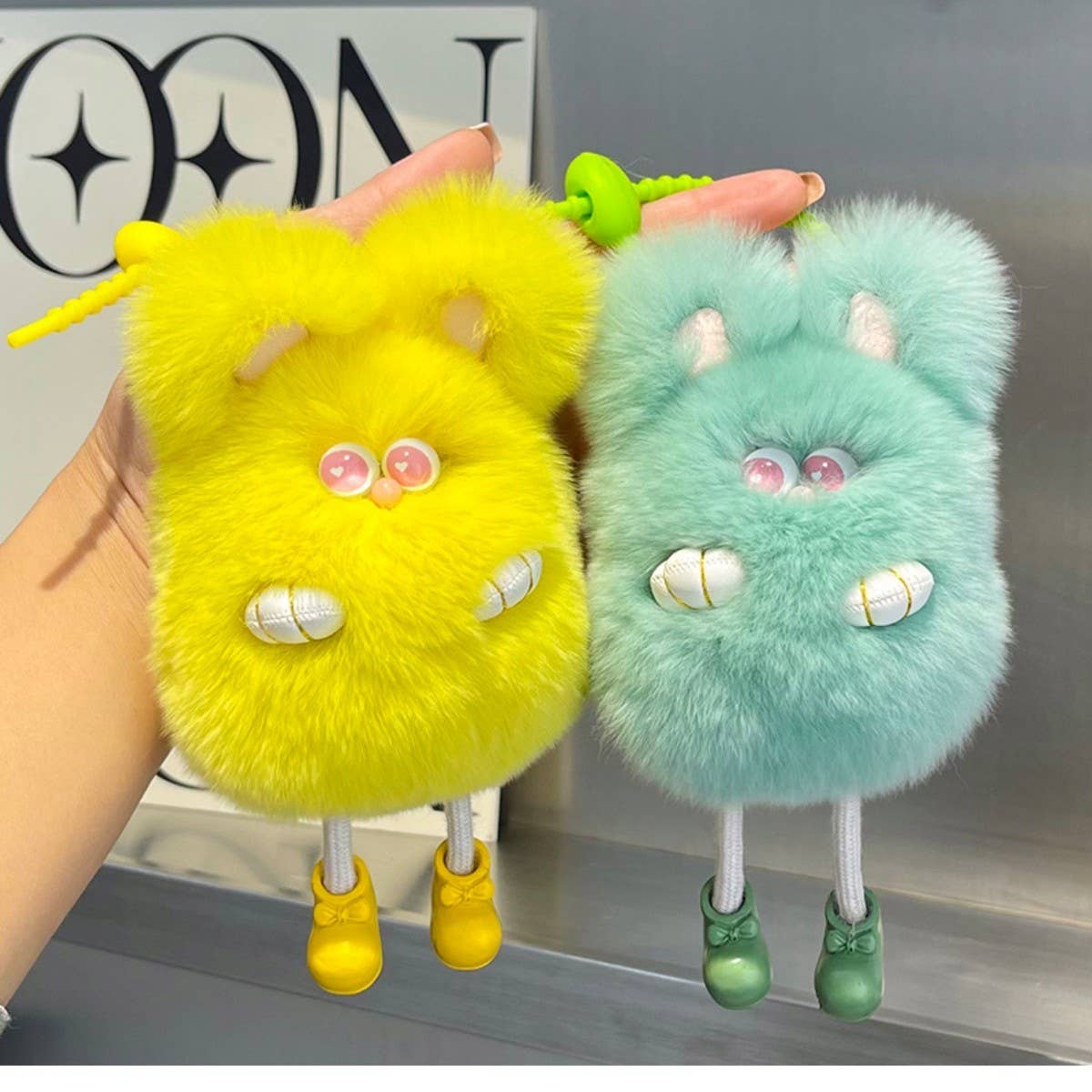 CUTE PLUSH BUNNY CAR KEYCHAIN BAG PENDANT