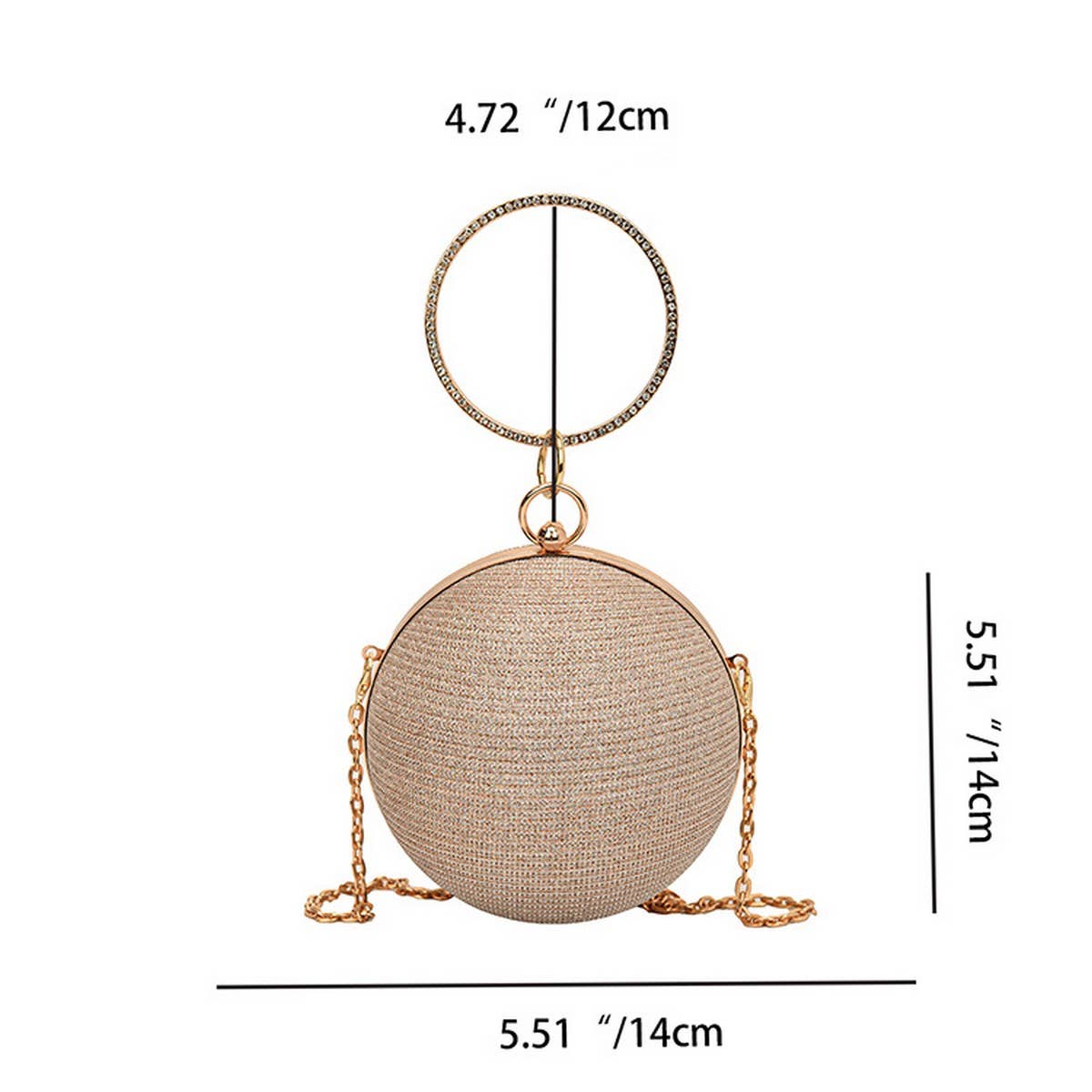 DIAMOND-STUDDED SPHERICAL  EVENING BAG CLUTCH _CWAB3247