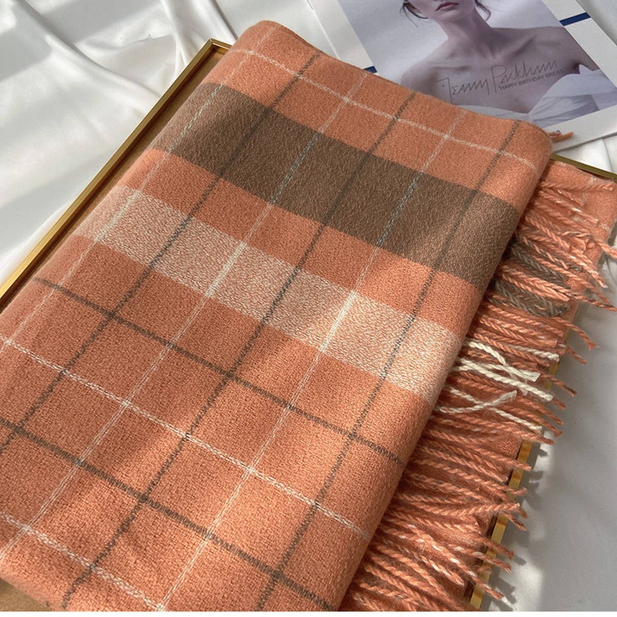 Plaid Scarf Shawl ??Classic Tartan Winter Wrap_CWASC1455