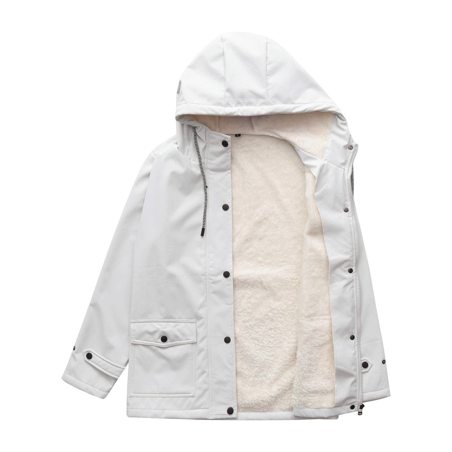 Composite fleece waterproof hooded windbreaker