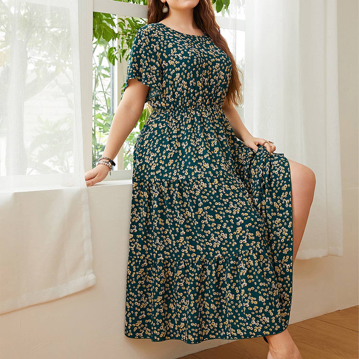 2025 Loose Floral Dress – Plus Size Casual Fit_CWDMD5961