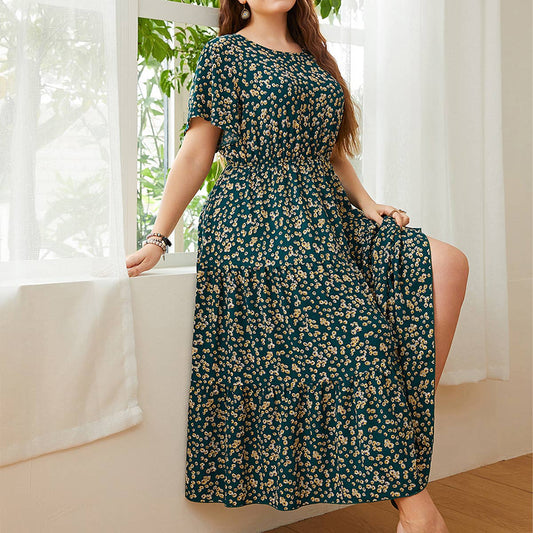 2025 Loose Floral Dress – Plus Size Casual Fit_CWDMD5961