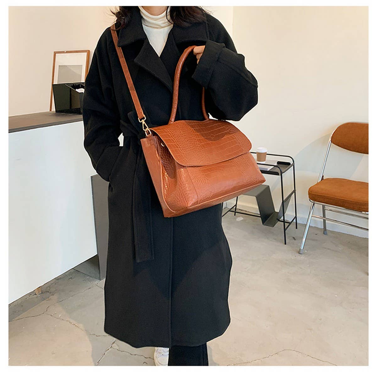 WOMEN LEATHER TOTE BAG SHOULDER BAG_CWAB1385