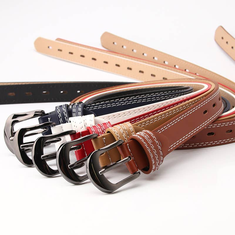 Double-line decorative fashionable versatile belt