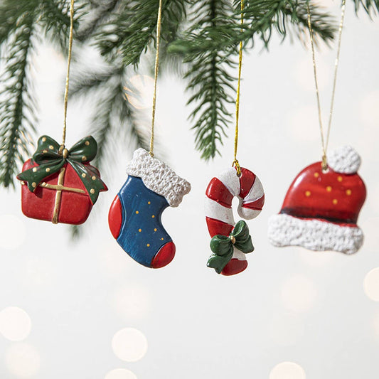 Colorful Resin Xmas Tree Cartoon Hanging Decor