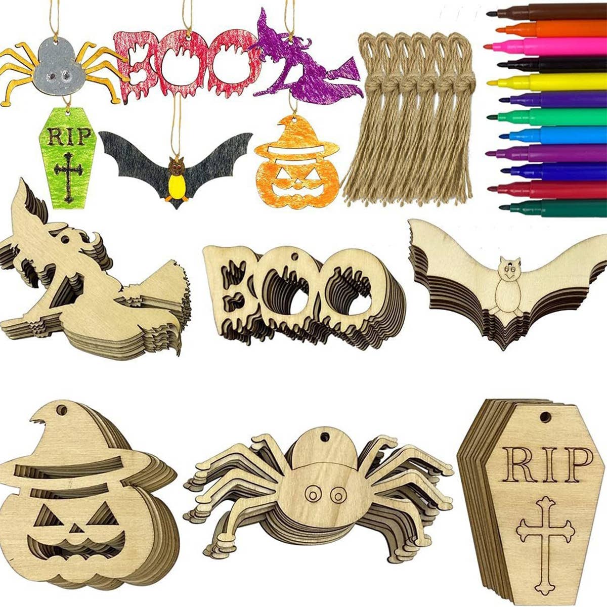 CWASC2677_NEW HOLIDAY WOOD CHIP DECORATIVE PENDANT