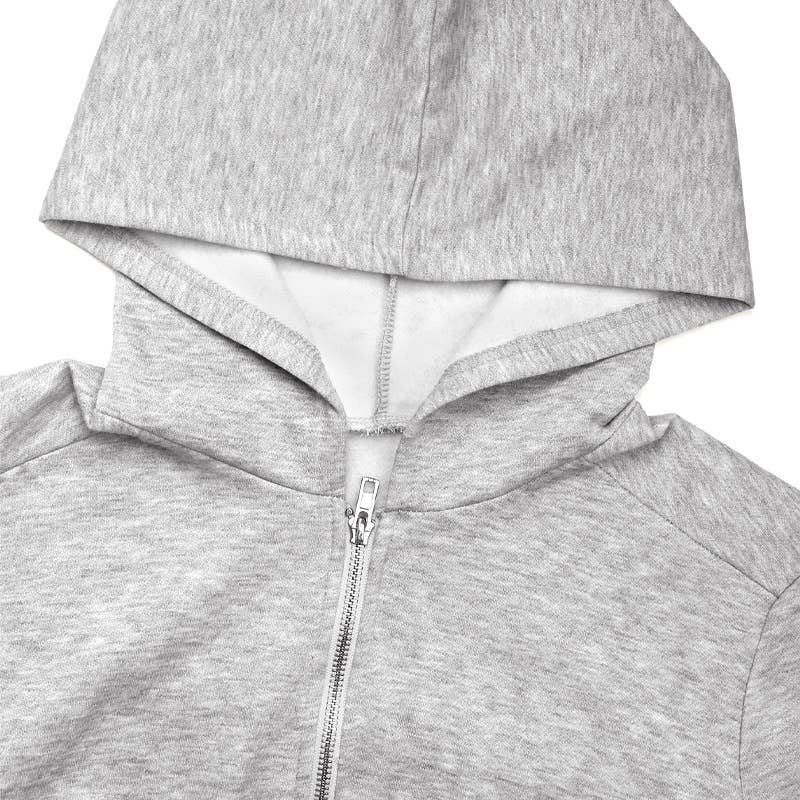 Casual short, waist-exposing hooded sweatshirt