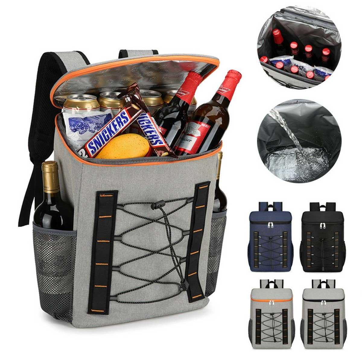 Large Insulated Oxford Backpack with Cooler Liner_CWAB5436