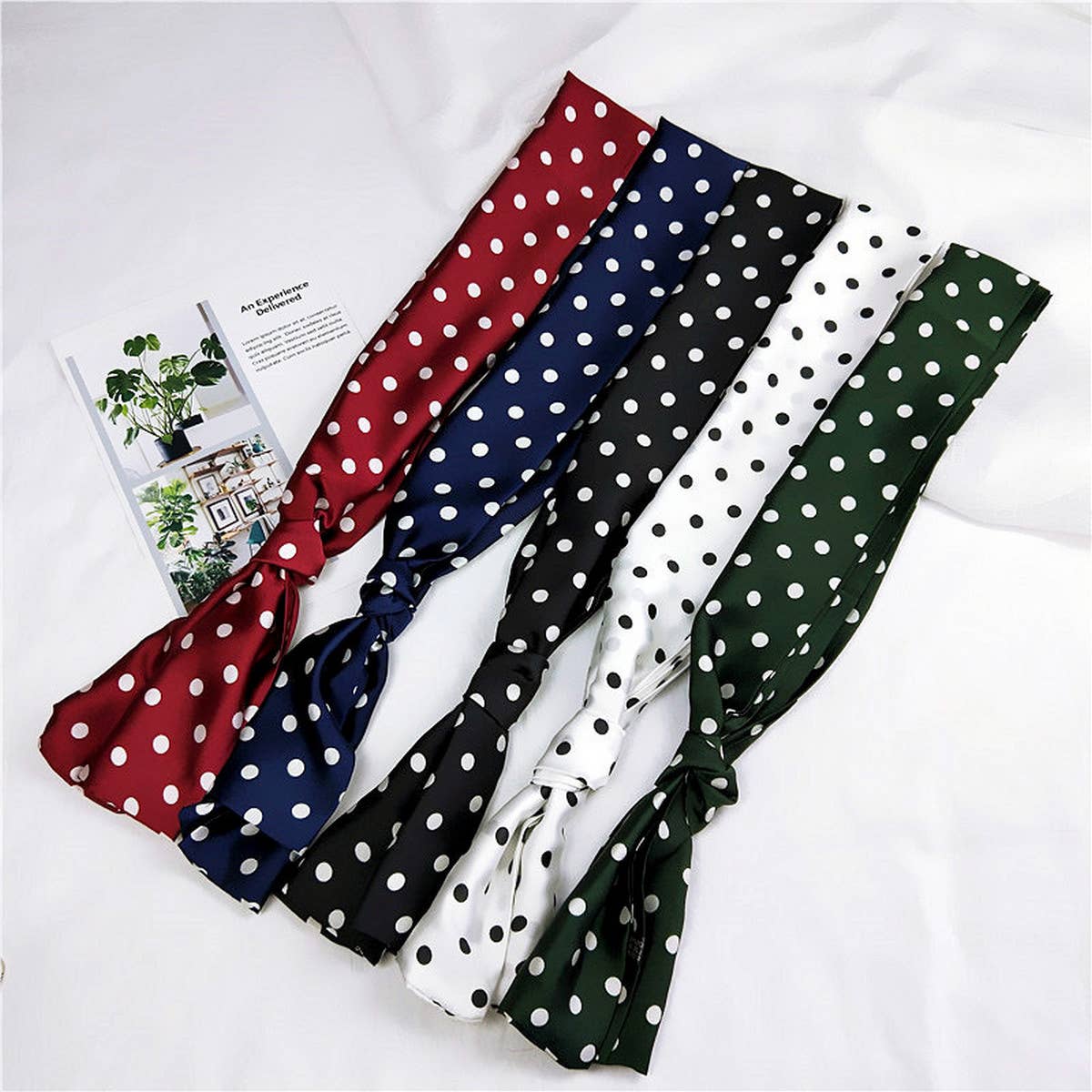 CWASC2392_WAVE DOT LONG SCARF DOUBLE-SIDED SCARF