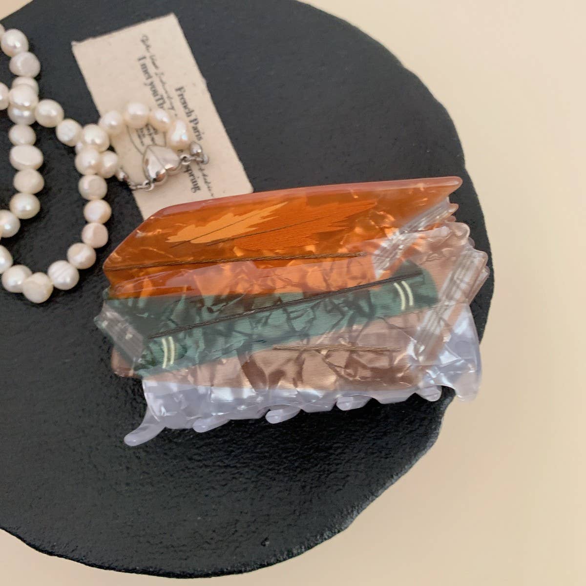 CWAHA07729_CUTE ANIMAL KOALA RACCOON ACETATE HAIR CLAW