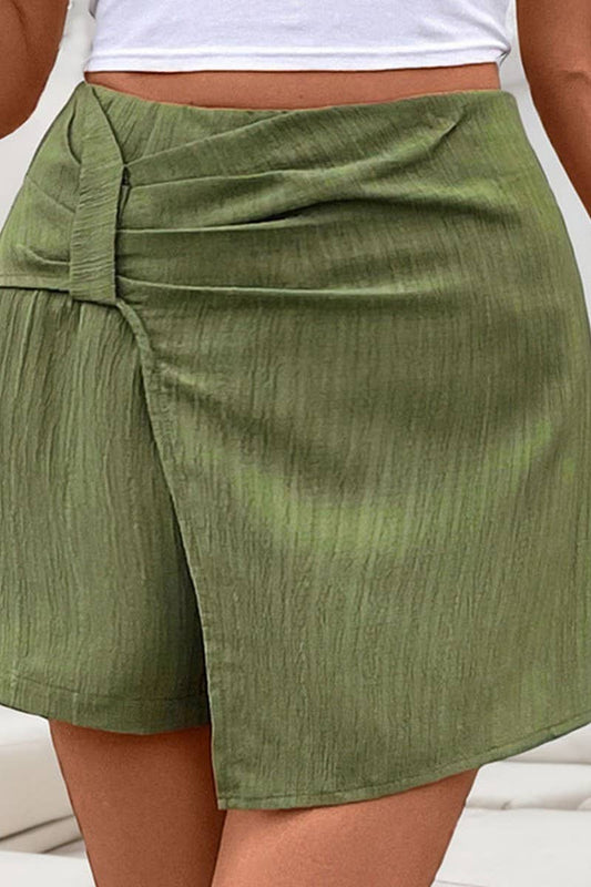 CWBSP0427_SOLID COLOR HIGH WAIST TEXTURED CULOTTES