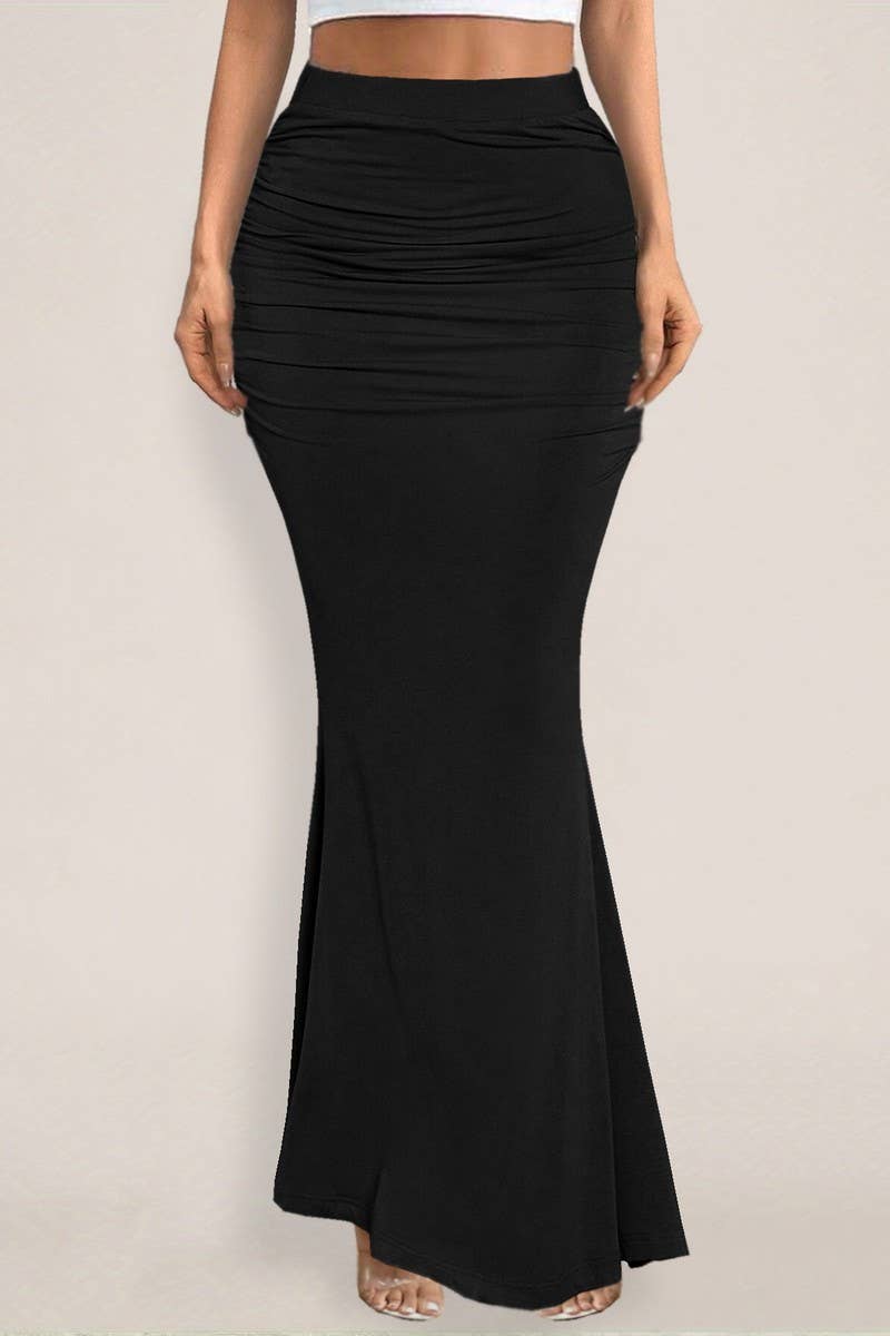 CWBLS0427_SUMMER SEXY HIGH-WAISTED RUCHED MAXI SKIRT