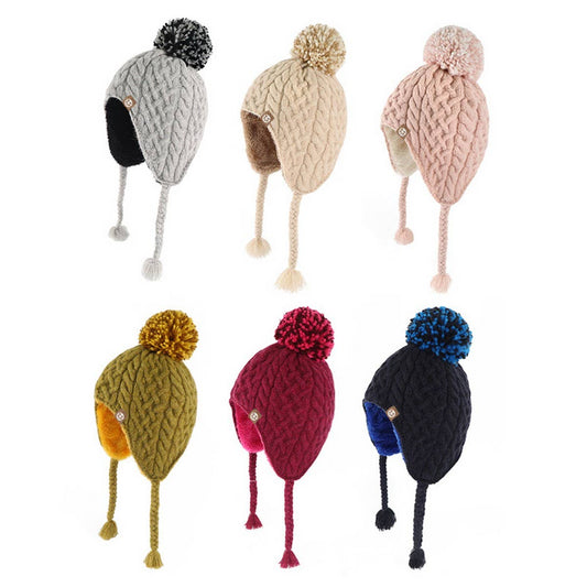 WINTER COLD PROTECTION THICKENED WOOL BALL HAT_CWAH2457