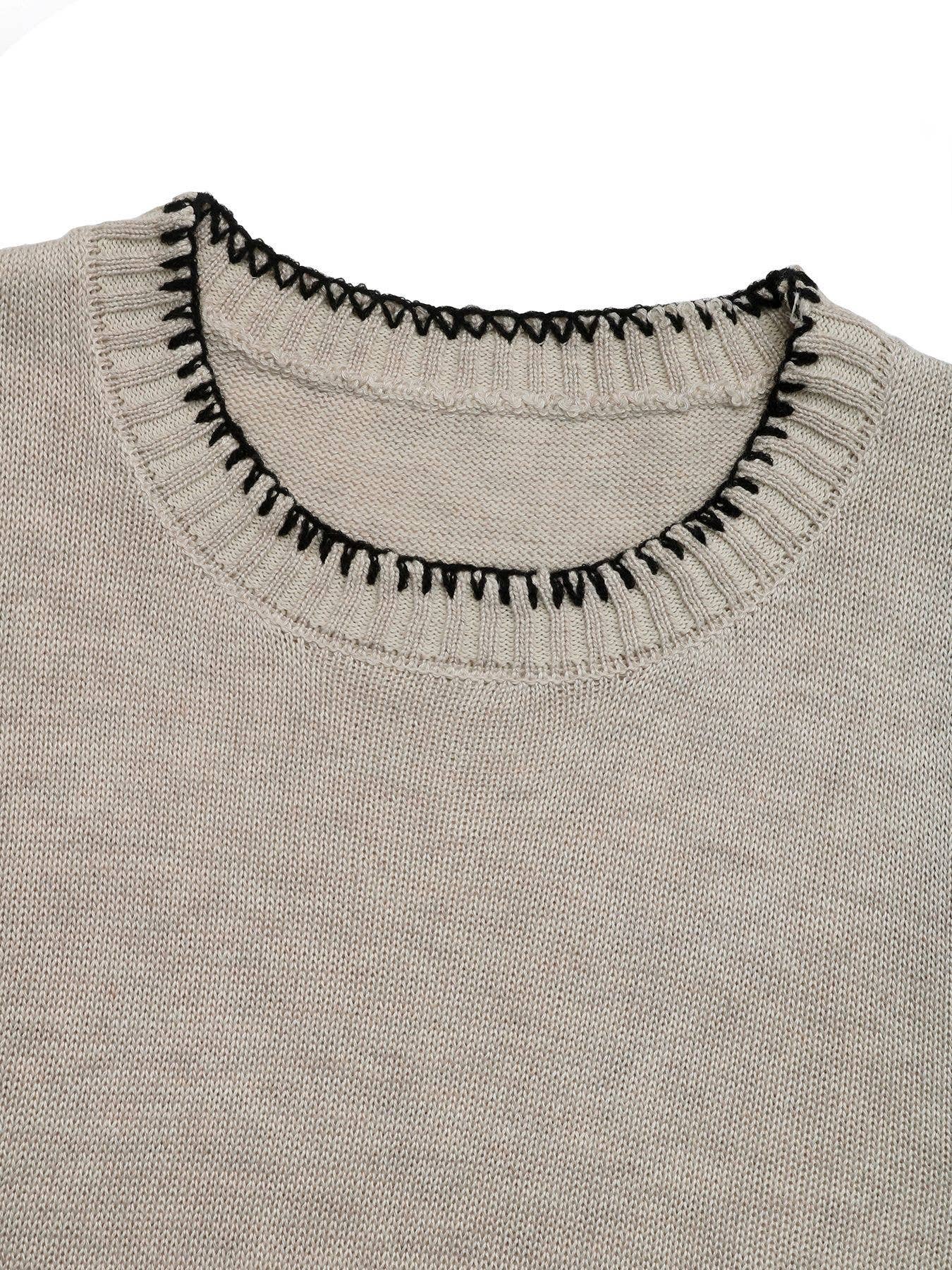 Color-Block Crochet Knit Vest Sleeveless Top