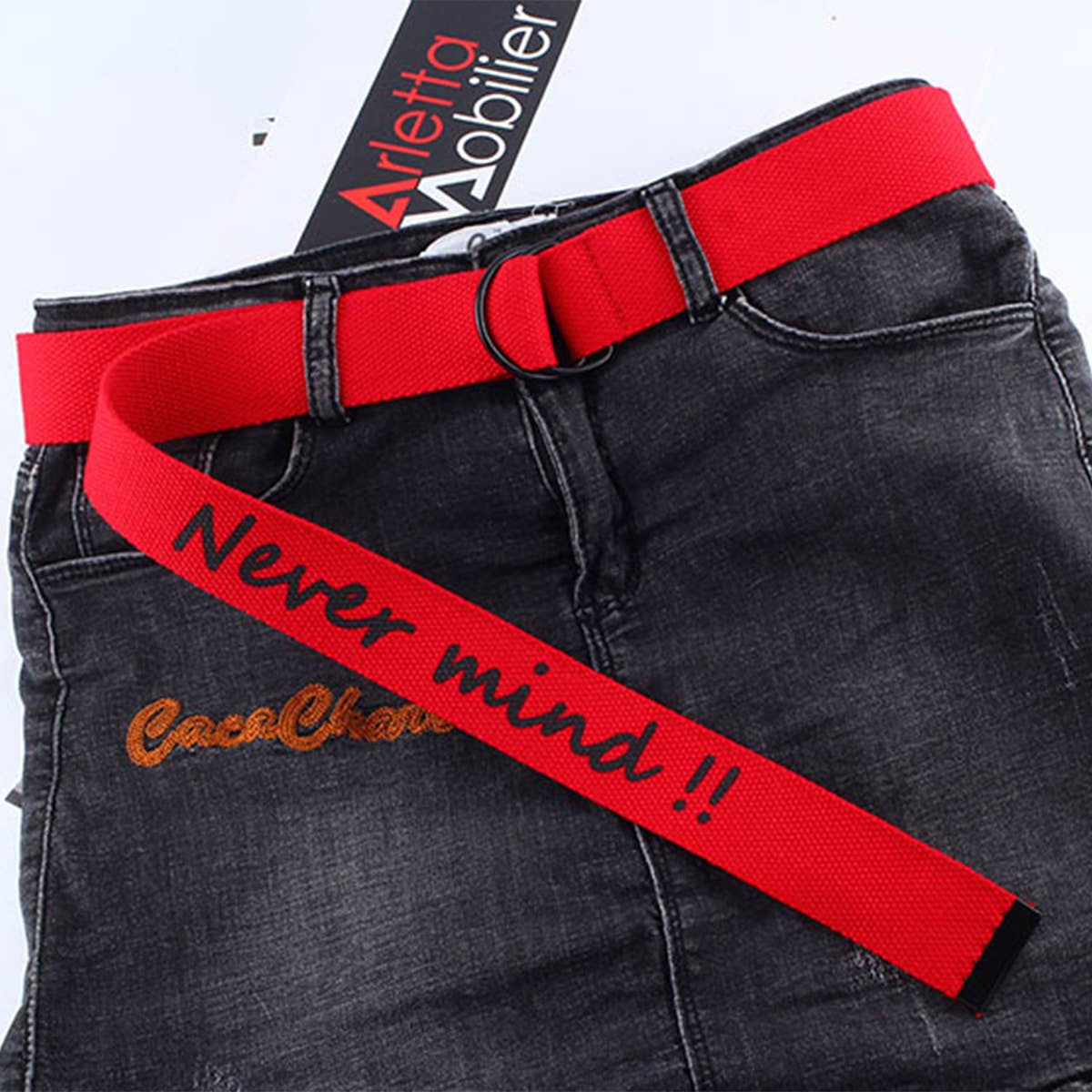 CWABE0959_SIMPLE CASUAL CANVAS DOUBLE BUCKLE BELT