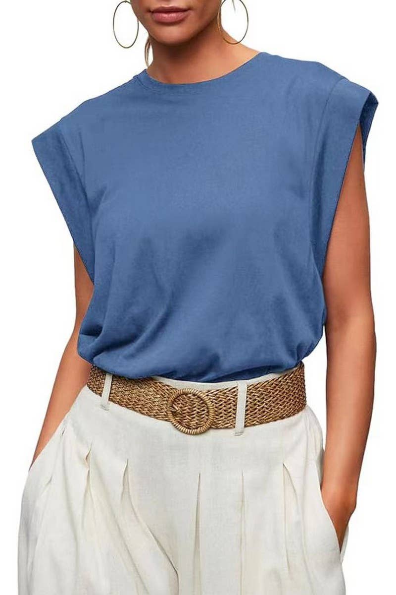 CWTTS1352_SUMMER ROUND NECK LOOSE CASUAL VEST TOP