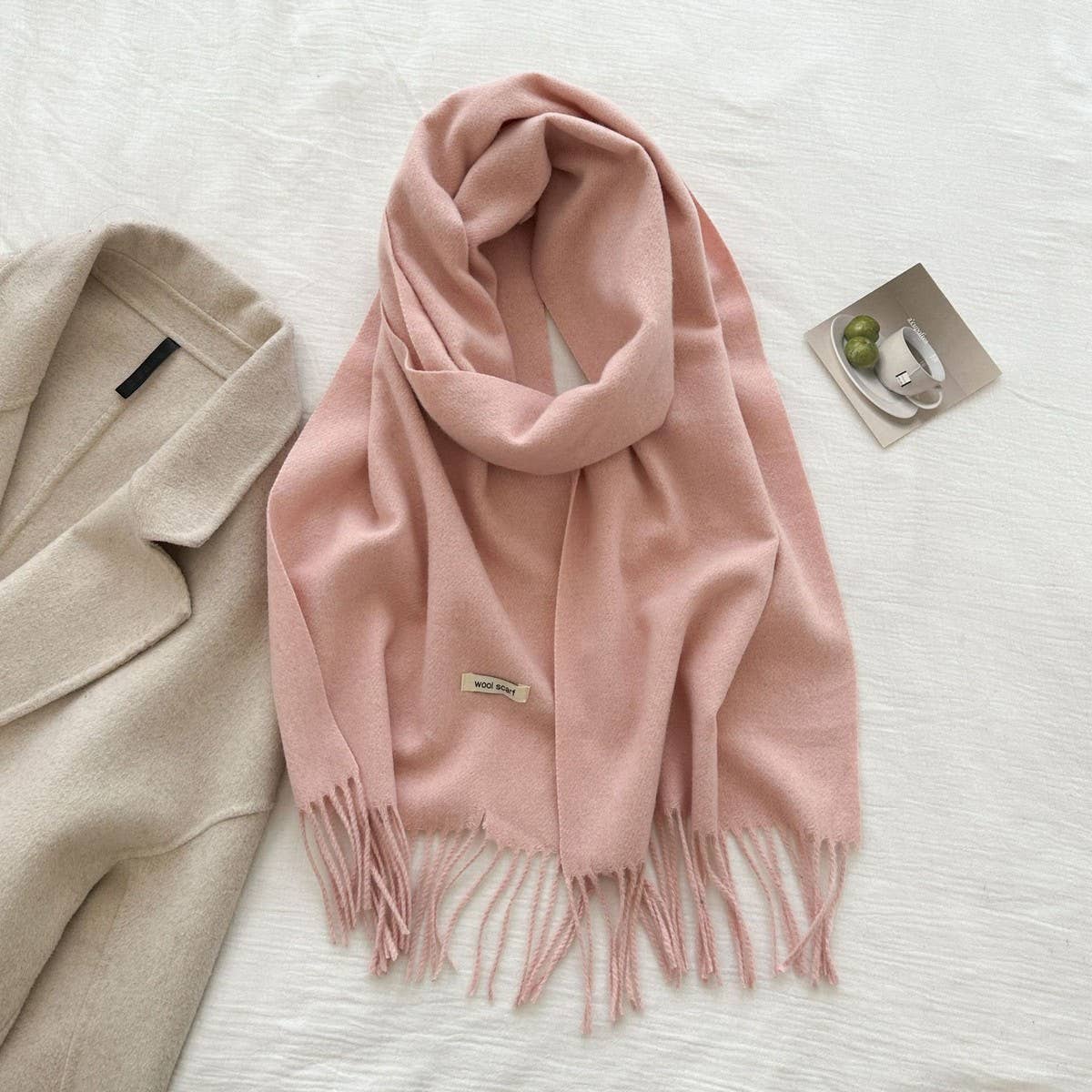 CWASC03137_SOLID WOOL WIDE SCARF WITH TASSELS FOR WOMEN MEN