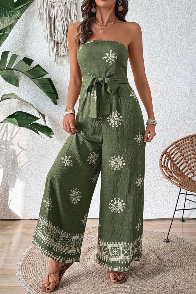 CWSJS1550_SNOWFLAKE PRINT STRAPLESS WIDE LEG JUMPSUIT