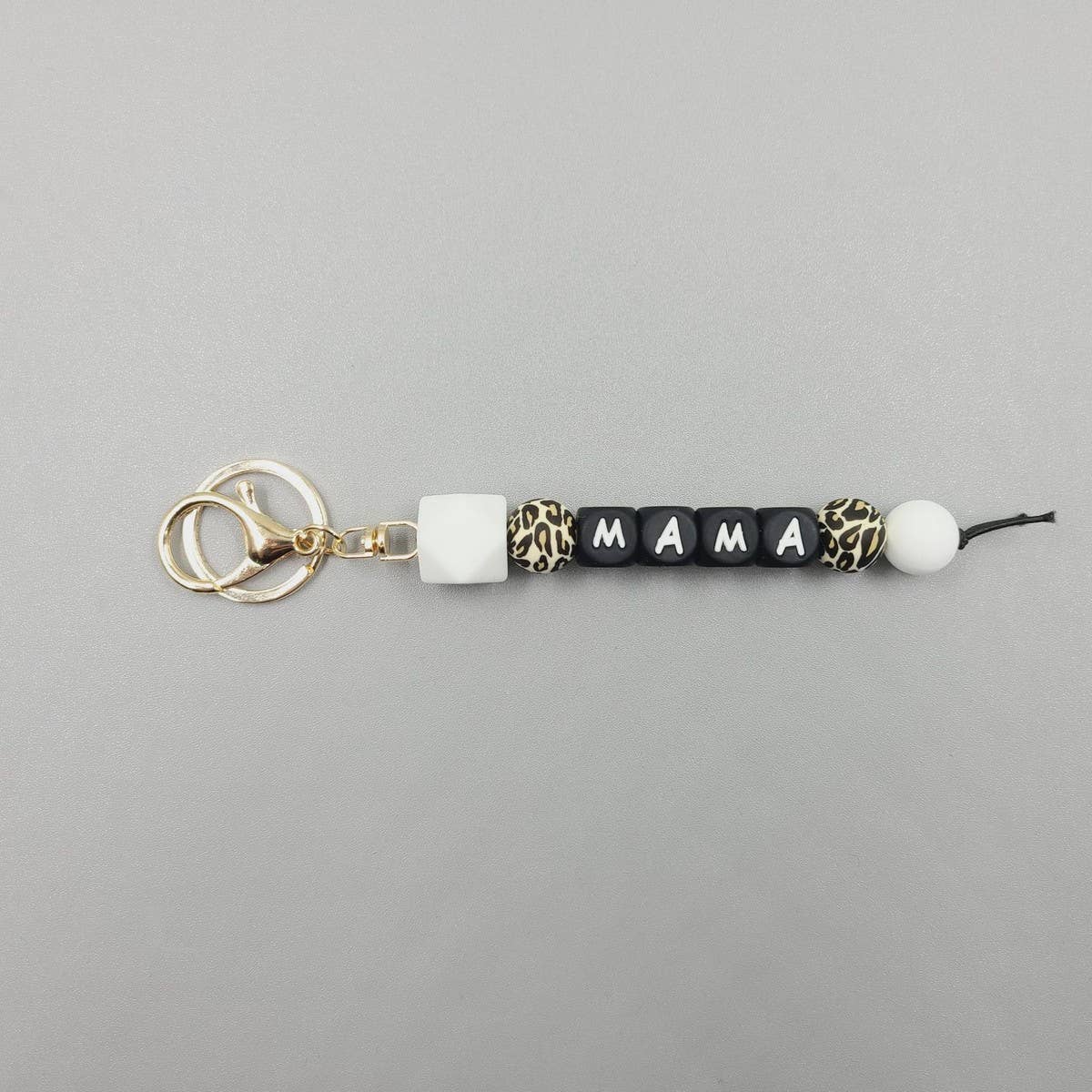 MAMA LETTER SILICONE BEAD KEYCHAIN