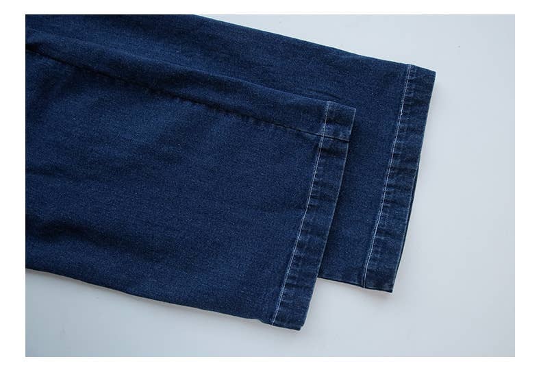 American retro solid color straight-leg jeans