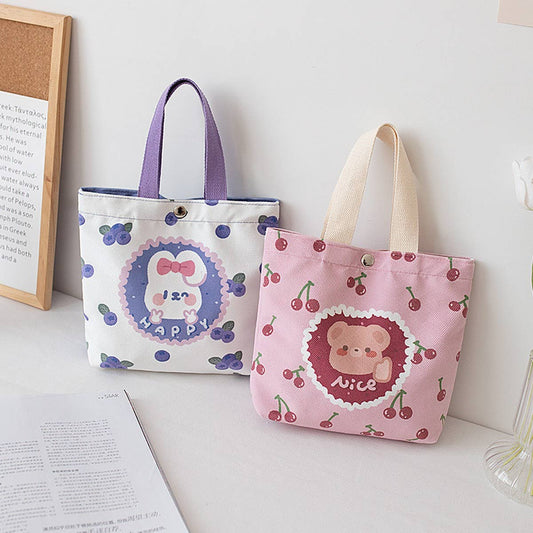 Canvas Handheld Lunch Bag for Women, Daily Use_CWAB5666