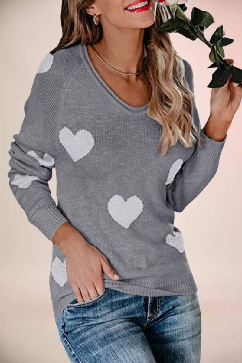 CWOSWL5840_WINTER LOVE U-NECK LONG-SLEEVED SWEATER