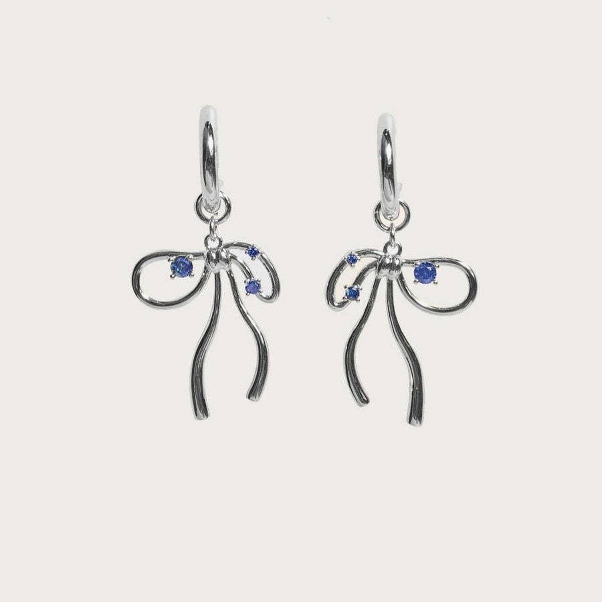 Fairy Bow Zircon Earrings Vintage Sweet Copper_CWAJE5086