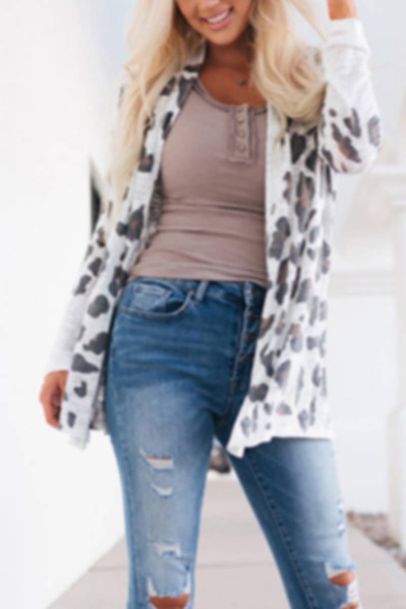 CWOCO1083_AUTUMN LEOPARD PRINT LONG SLEEVE CARDIGAN COAT