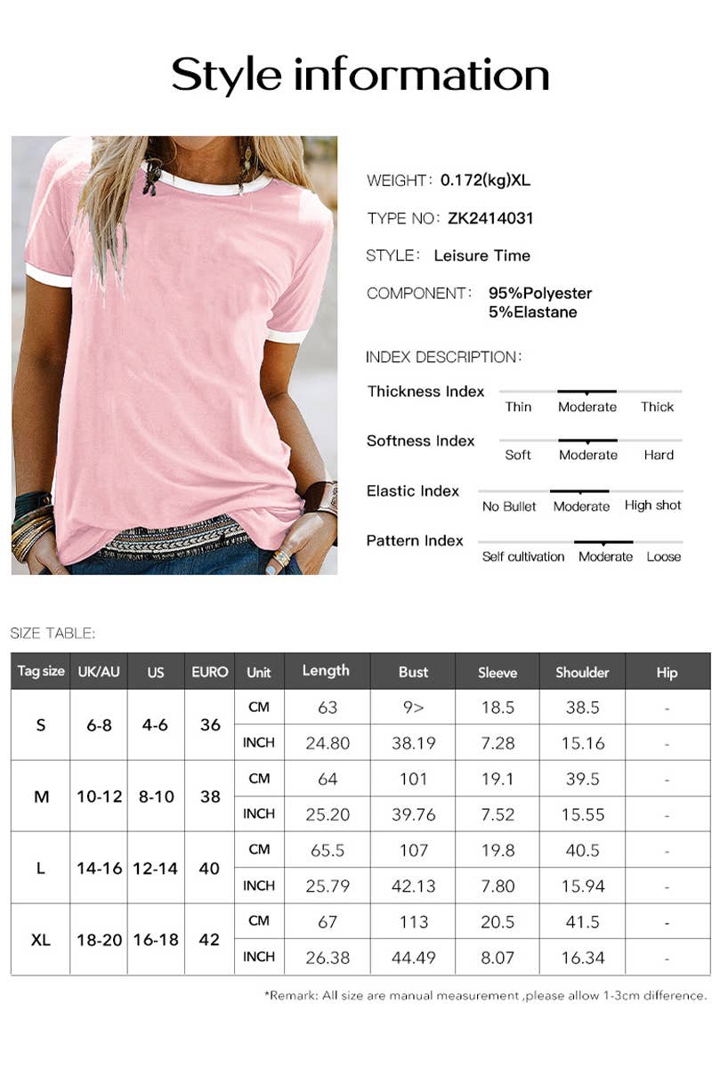 CWTSTS00127_SPRING AND SUMMER CREW NECK CASUAL T-SHIRT