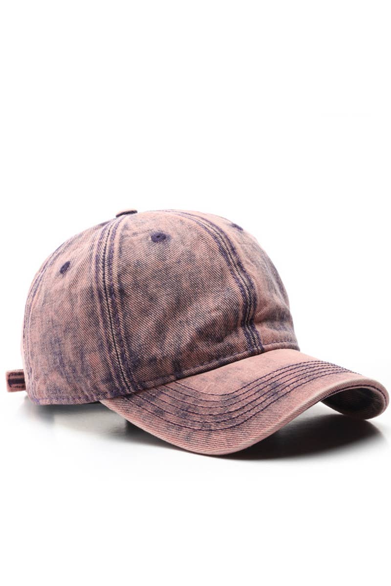 Washed Denim Solid Baseball Cap Street Style_CWAH0527