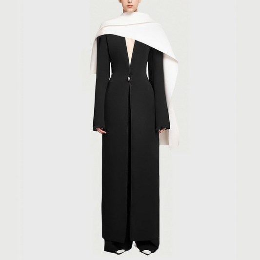 Spring New Elegant Trench Coat with Single Button_CWOCO1255