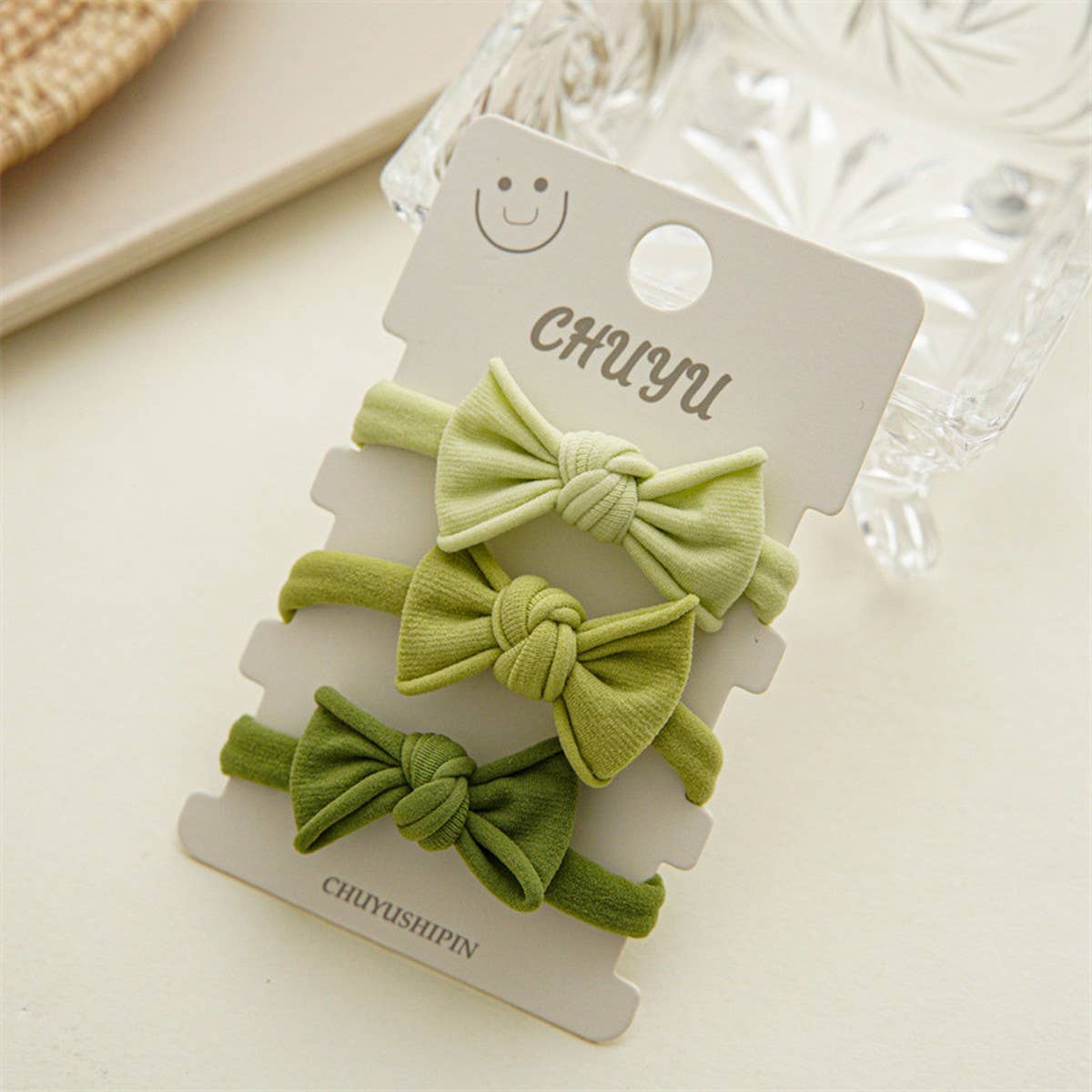 3PCS/CD BUTTERFLY HIGH ELASTICITY NYLON HAIR TIES_CWAHA1110