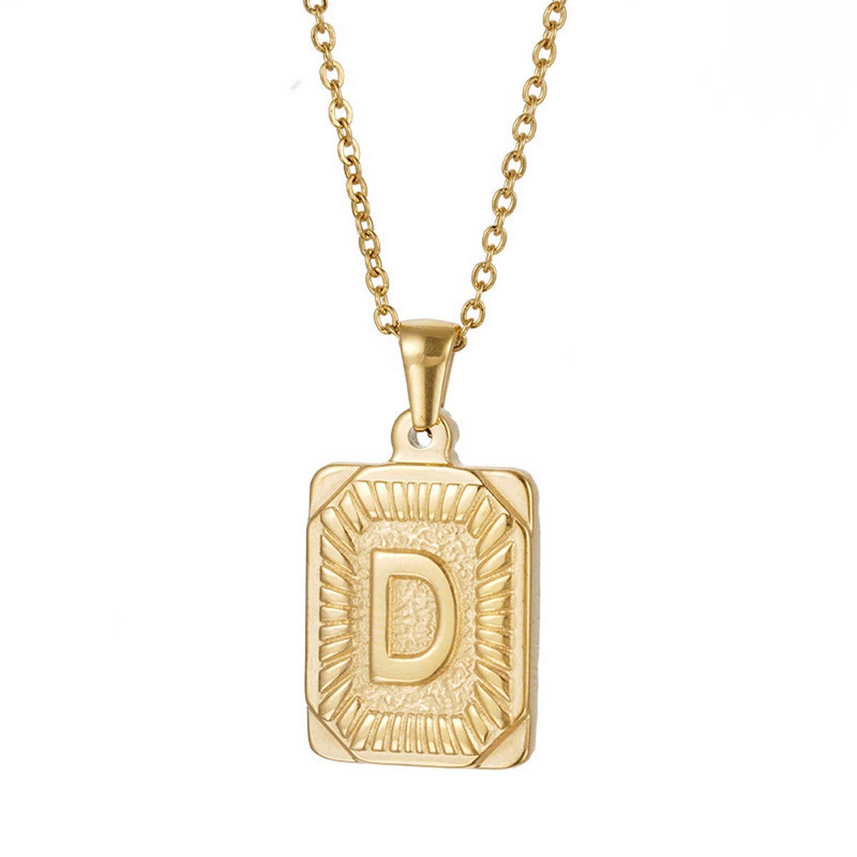 CWAJE1937_Square Stainless Steel Letter Fashion Necklace