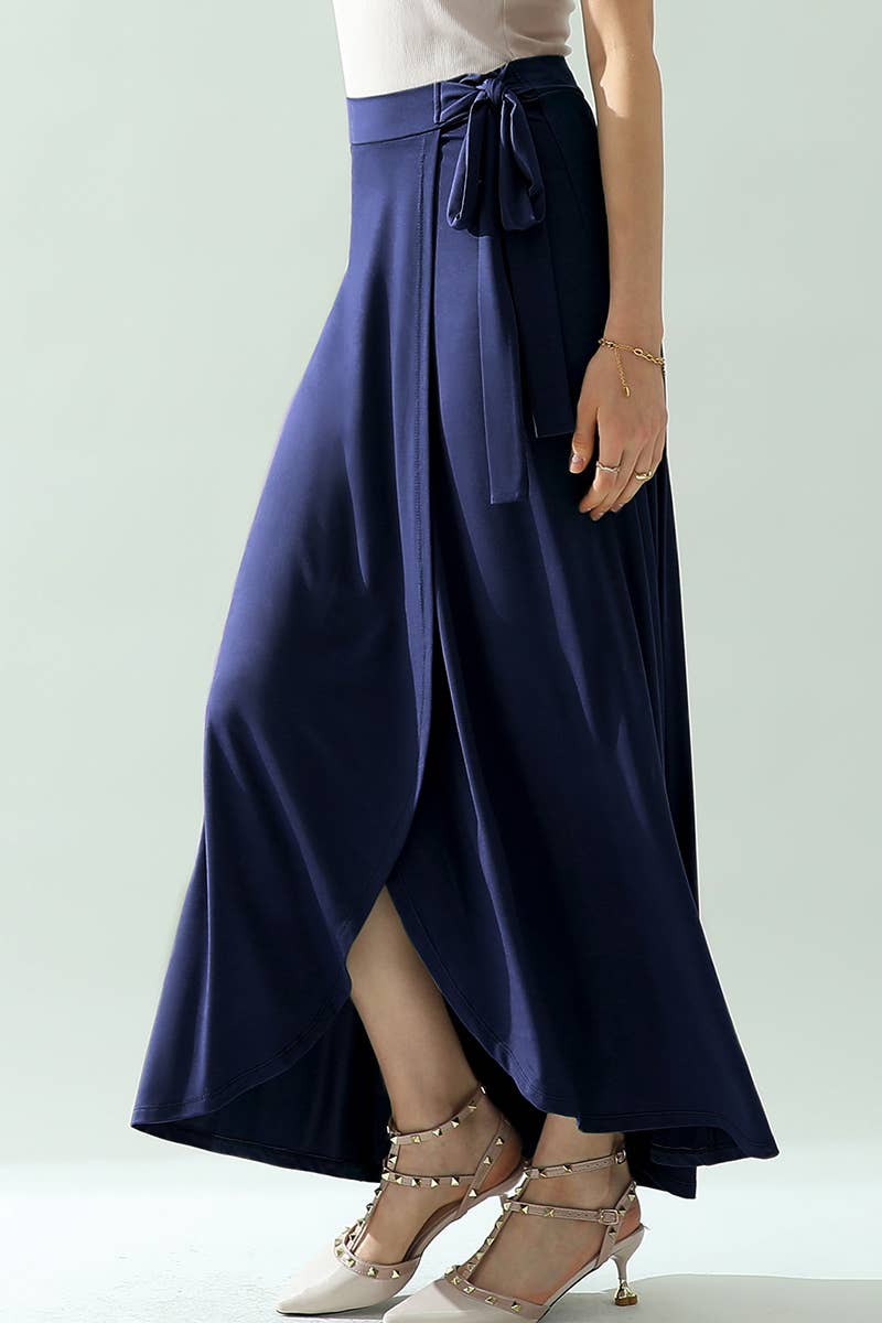 CWBLS117-P_High Waisted Maxi Wrap Skirts with Slit