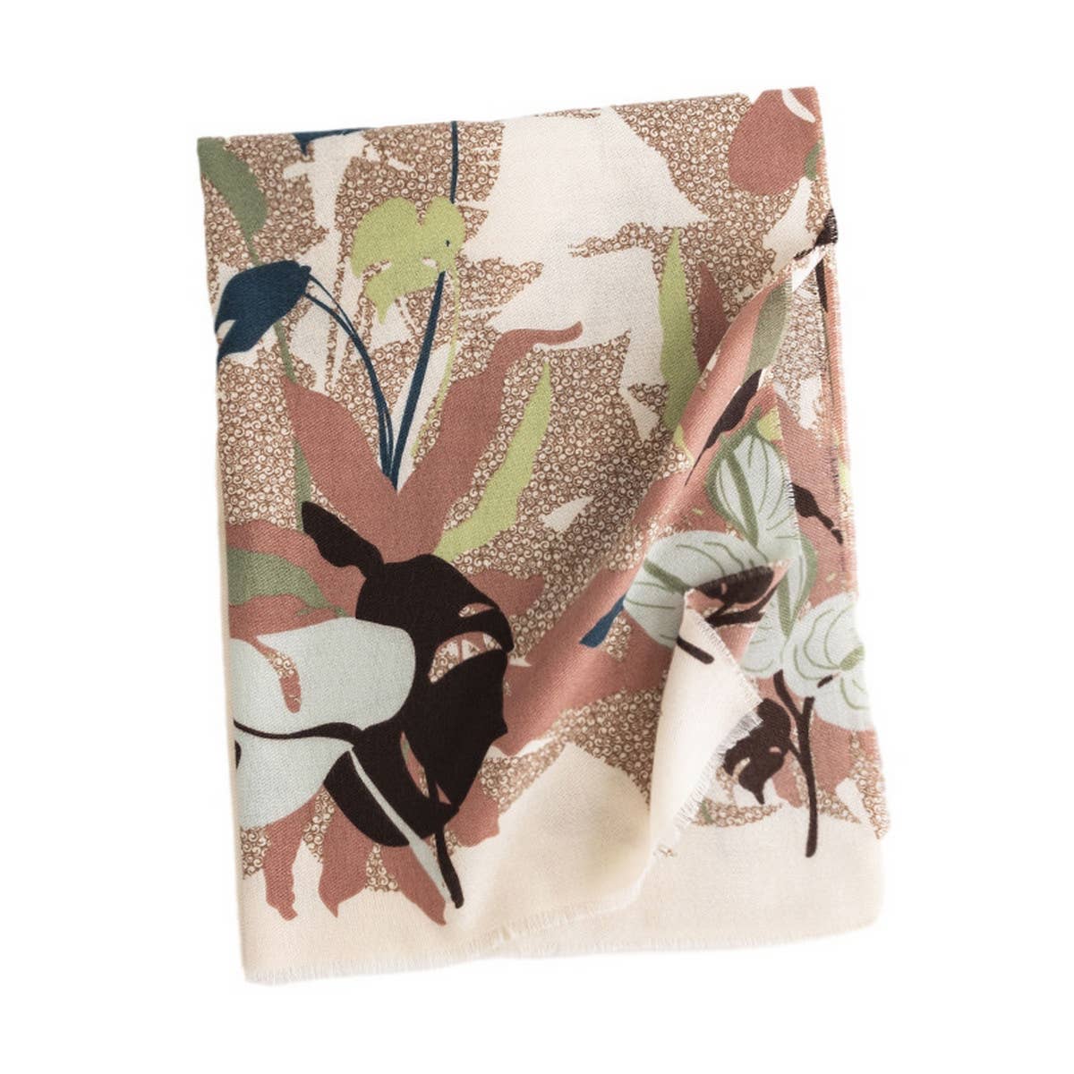 Floral Scarf - Elegant Vintage Winter Wrap