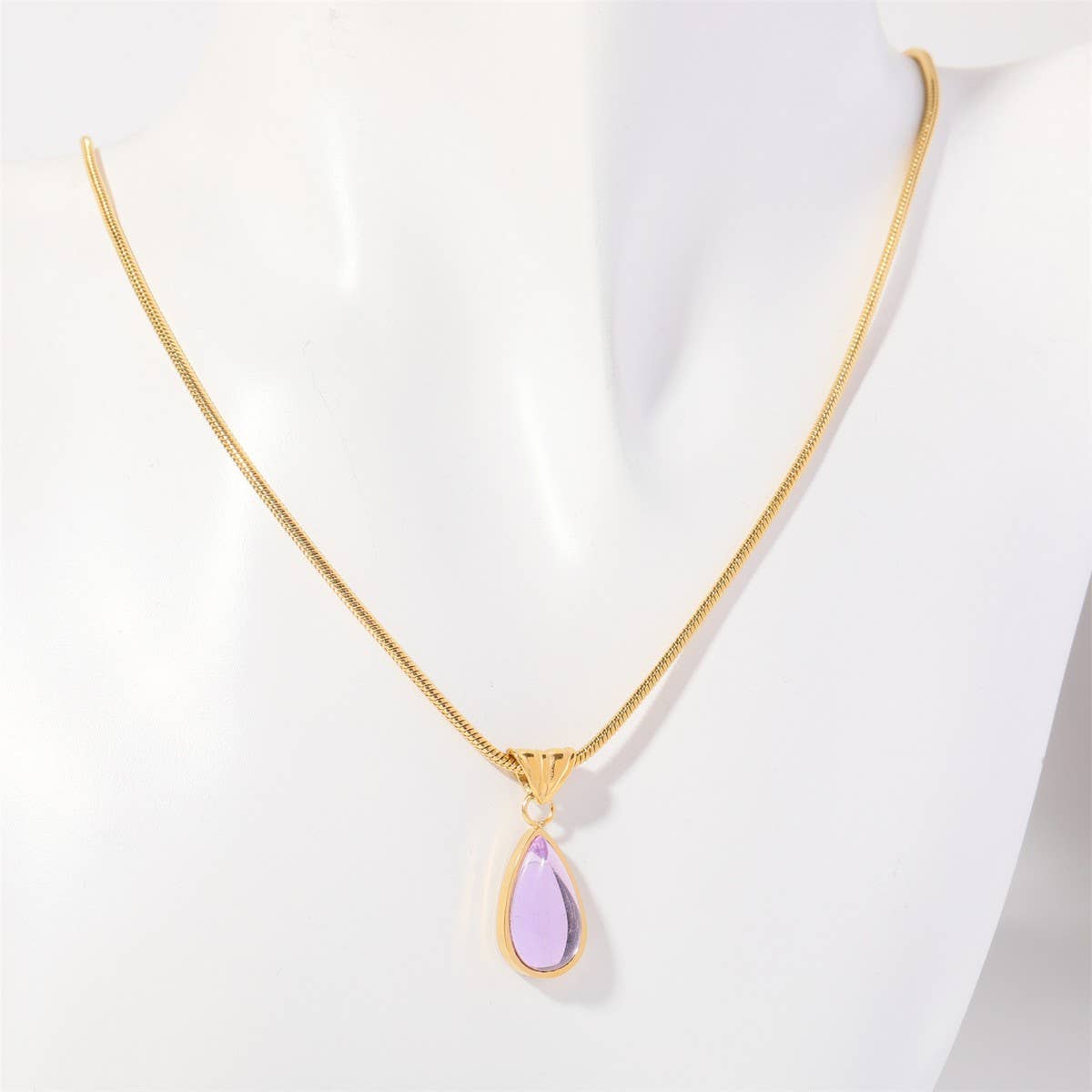 Fashionable water drop blue ocean necklace