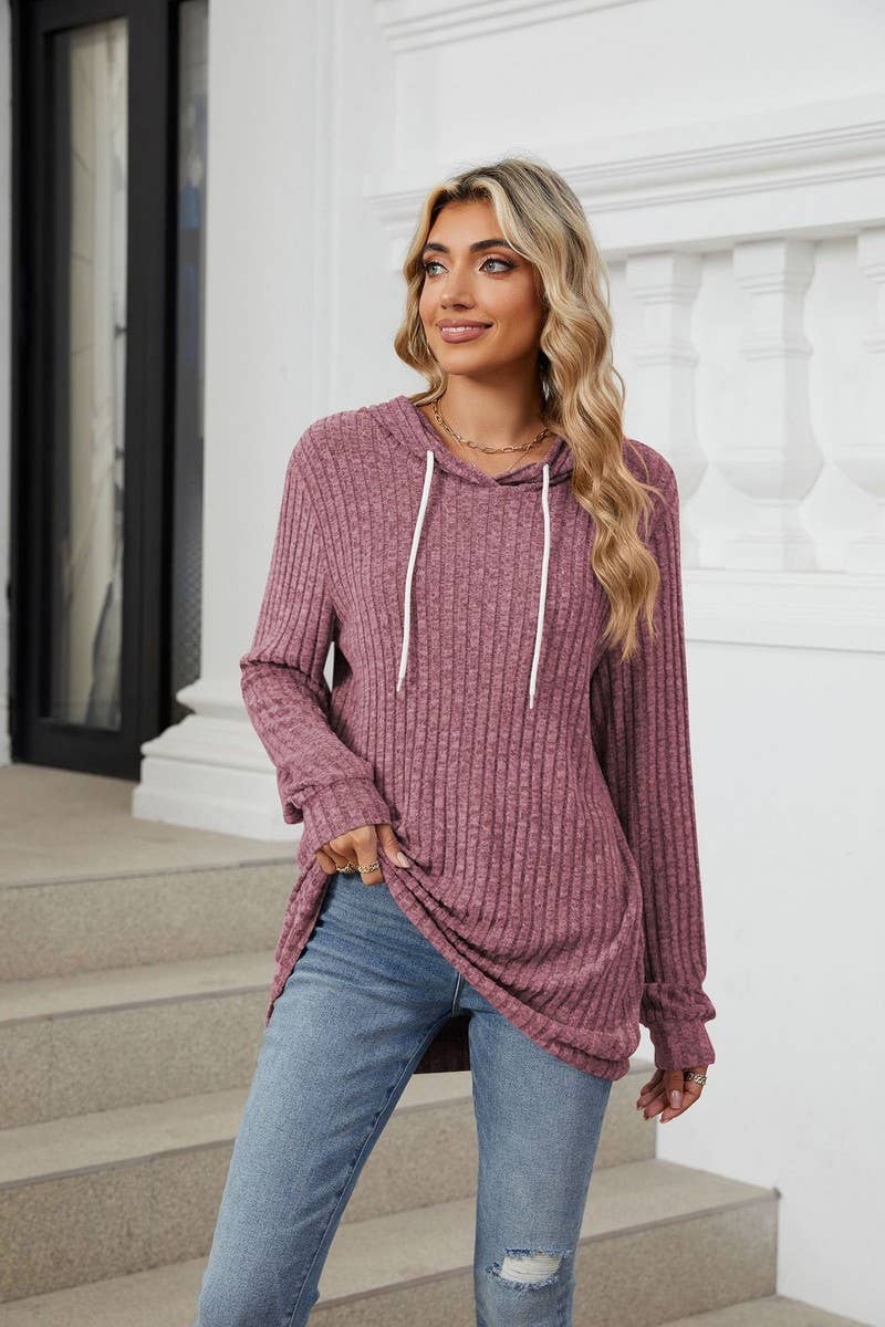 CWOHOL1110_AUTUMN AND WINTER LOOSE HOODED SWEATSHIRT