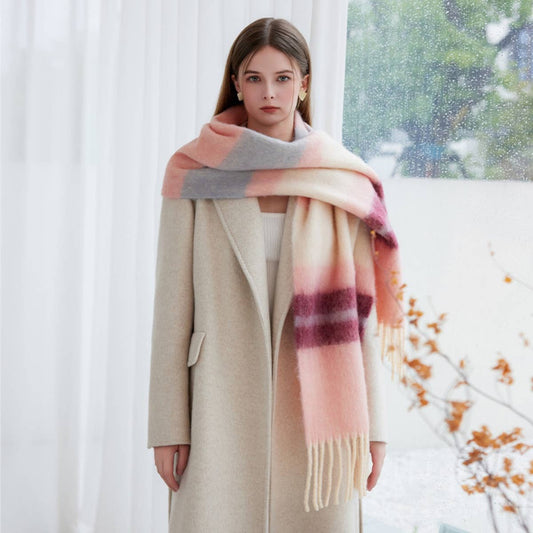 CWASC1575_WINTER PREMIUM THERMAL STRIPED SCARF BIB