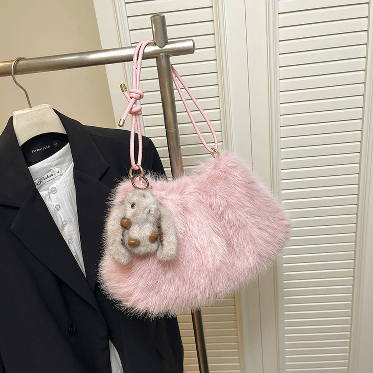 Fluffy Fox Fur Bag Women Fashion Shoulder Tote_CUAB00567