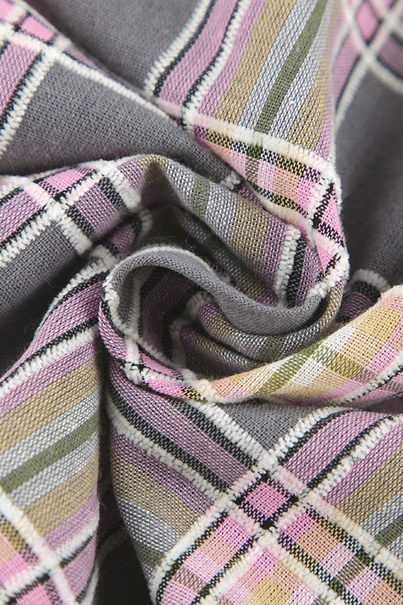 CWTBLL00595_COTTON COLORFUL LONG-SLEEVED PLAID SHIRT