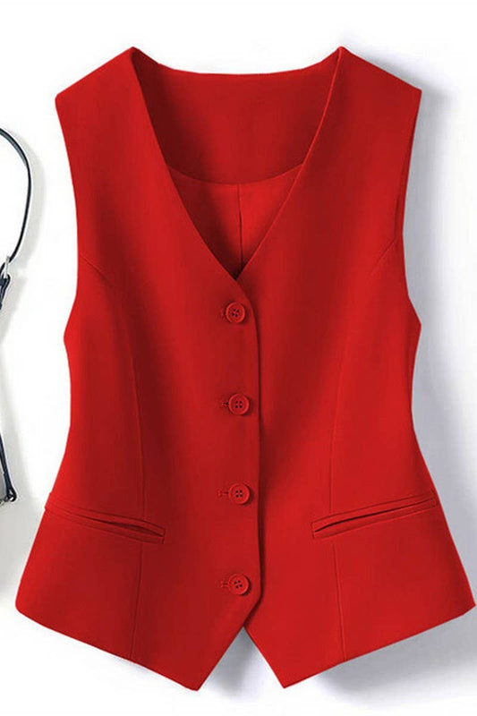 CWOV00108_SPRING AND AUTUMN SLIM OUTER LAYER SHORT VEST