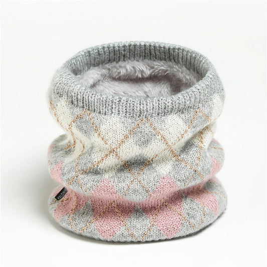 PLAID CONTRAST COLOR FASHION NECK COVER_CWASC1036