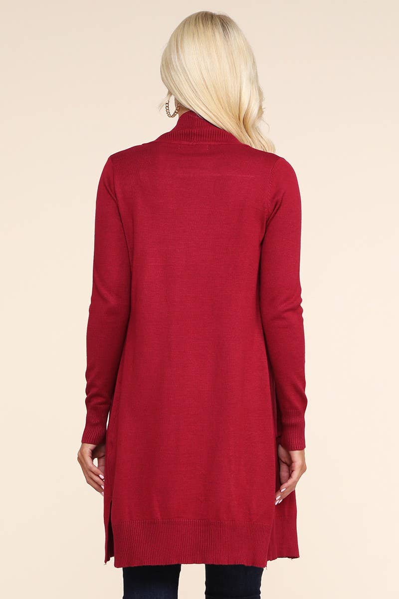 AWOCAL311_LONG SLEEVE OPEN FRONT CARDIGAN WITH SIDE POCKETS