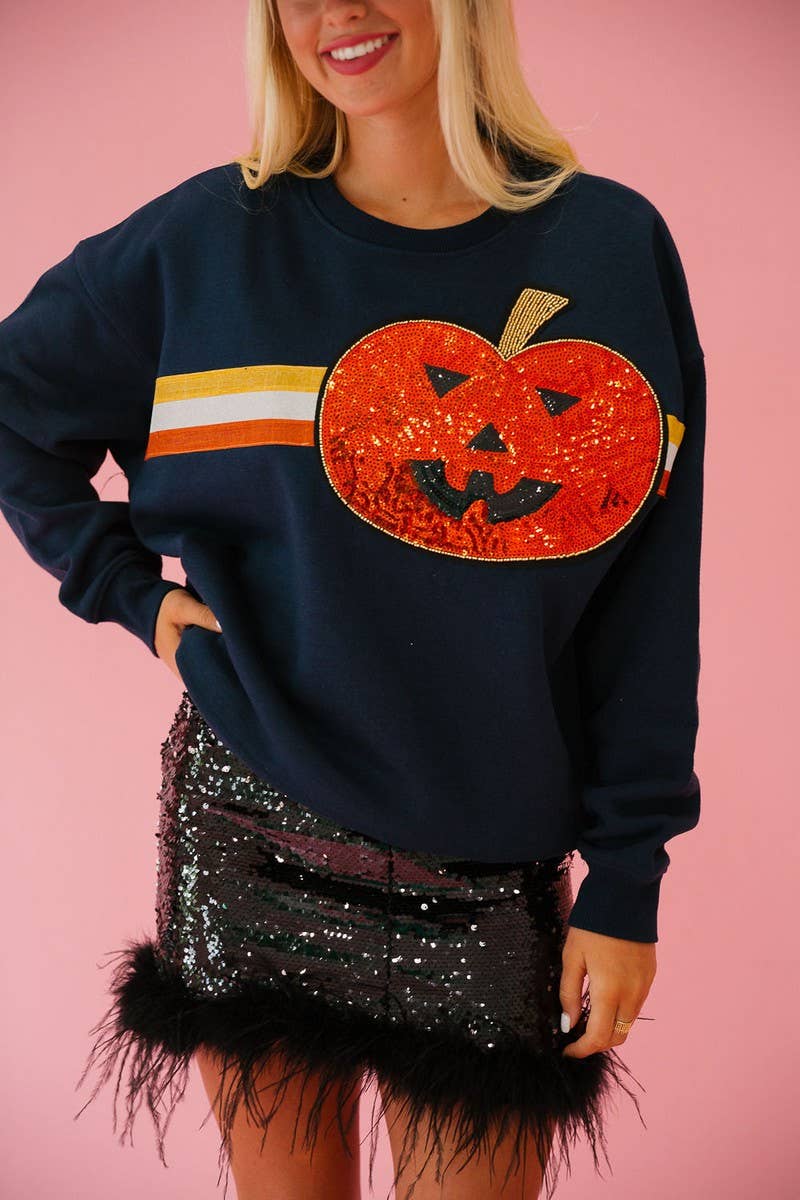 CWTBLL01229_HALLOWEEN SEQUINED LOOSE SWEATSHIRT
