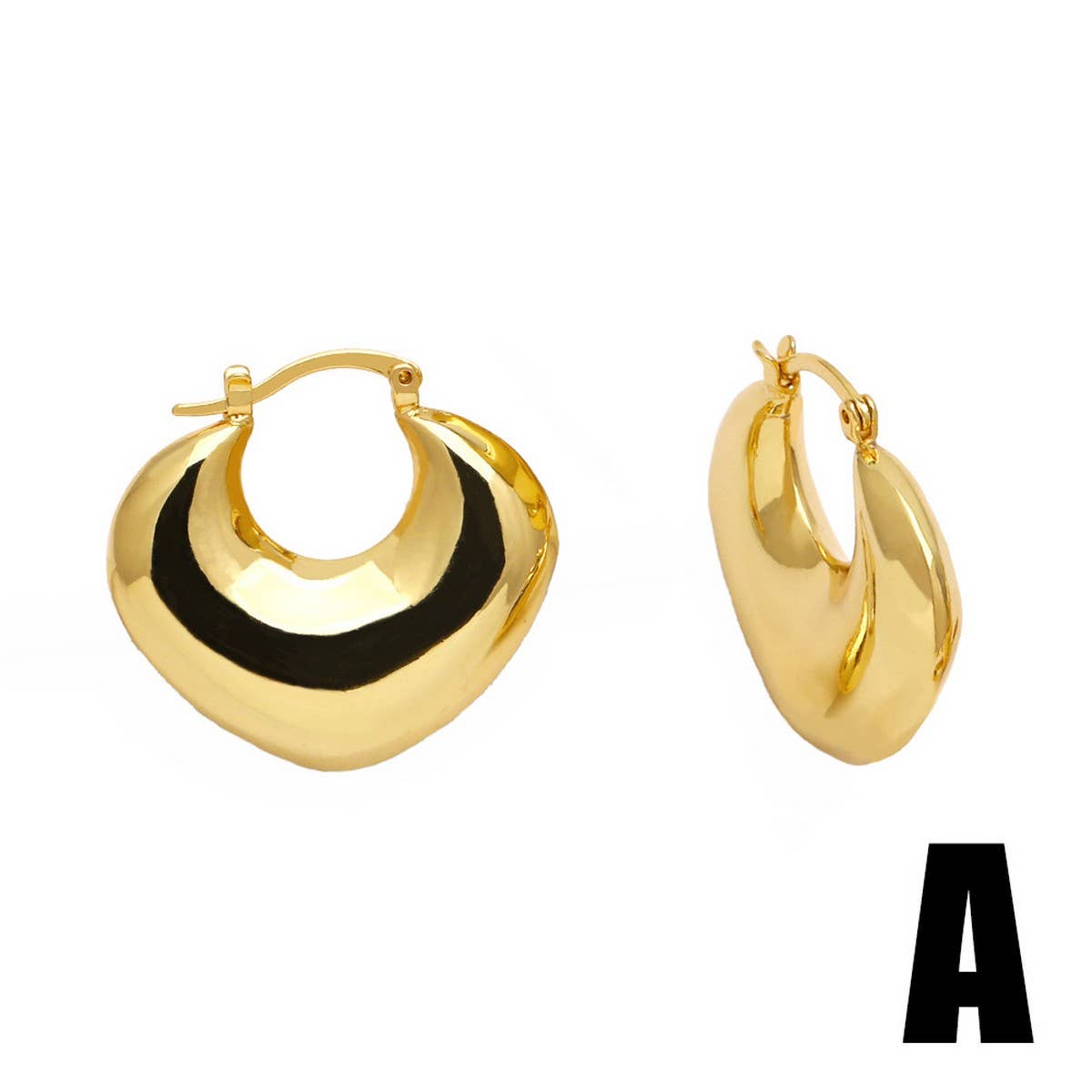 U SHAPED MINIMALIST GOLD PLATED EARRINGS