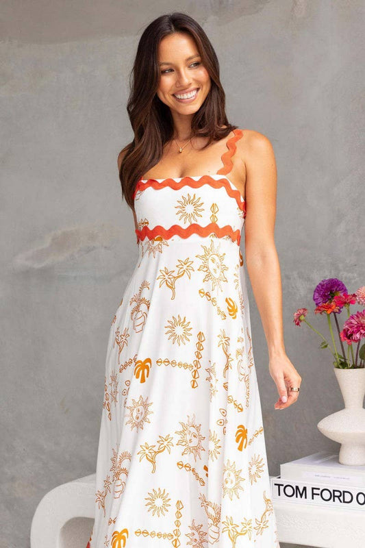 CWDMD5994_ELEGANT SPAGHETTI STRAP PRINTED MAXI DRESS