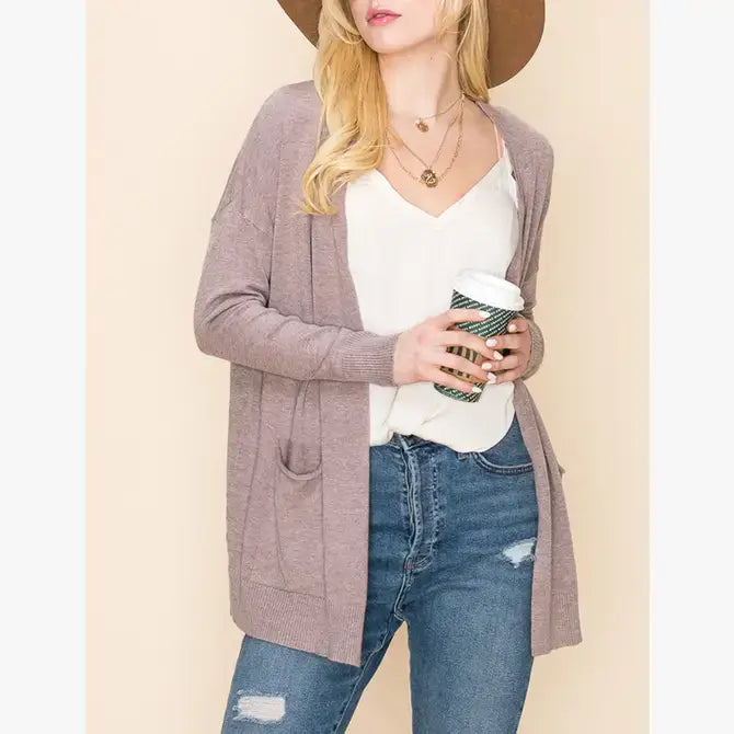 CWOSWL1827_LOOSE FIT WITH POCKET SWEATER CARDIGAN