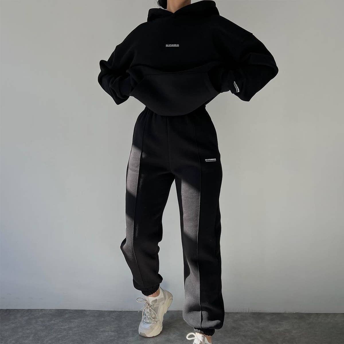 FLEECE FASHION THICK PANTS SPORT TWO-PIECE SET