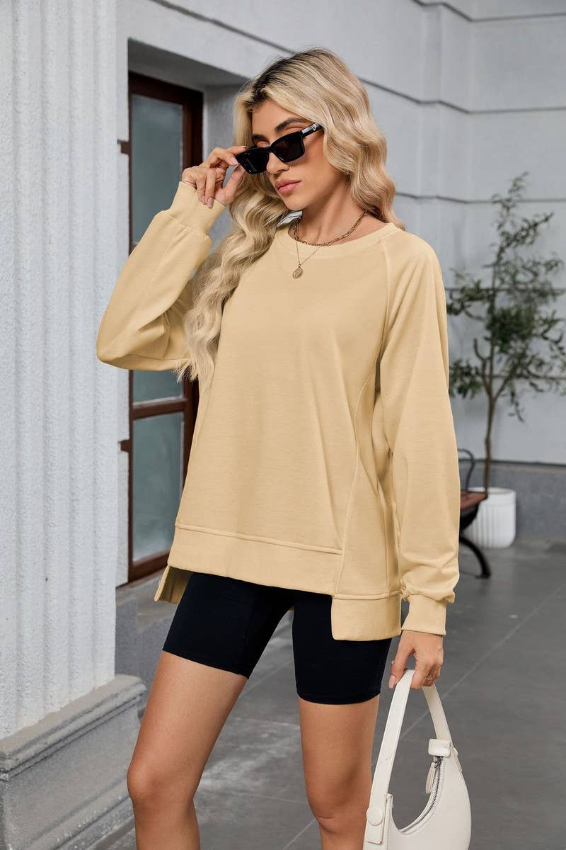 CWTBLL4018_SOLID RIBBED CREW NECK LONG SLEEVE SWEATSHIRT
